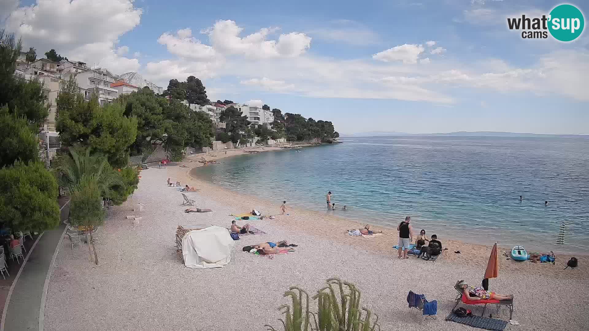 Webcam Spiaggia Lučica Brela – Vista live sulla costa adriatica