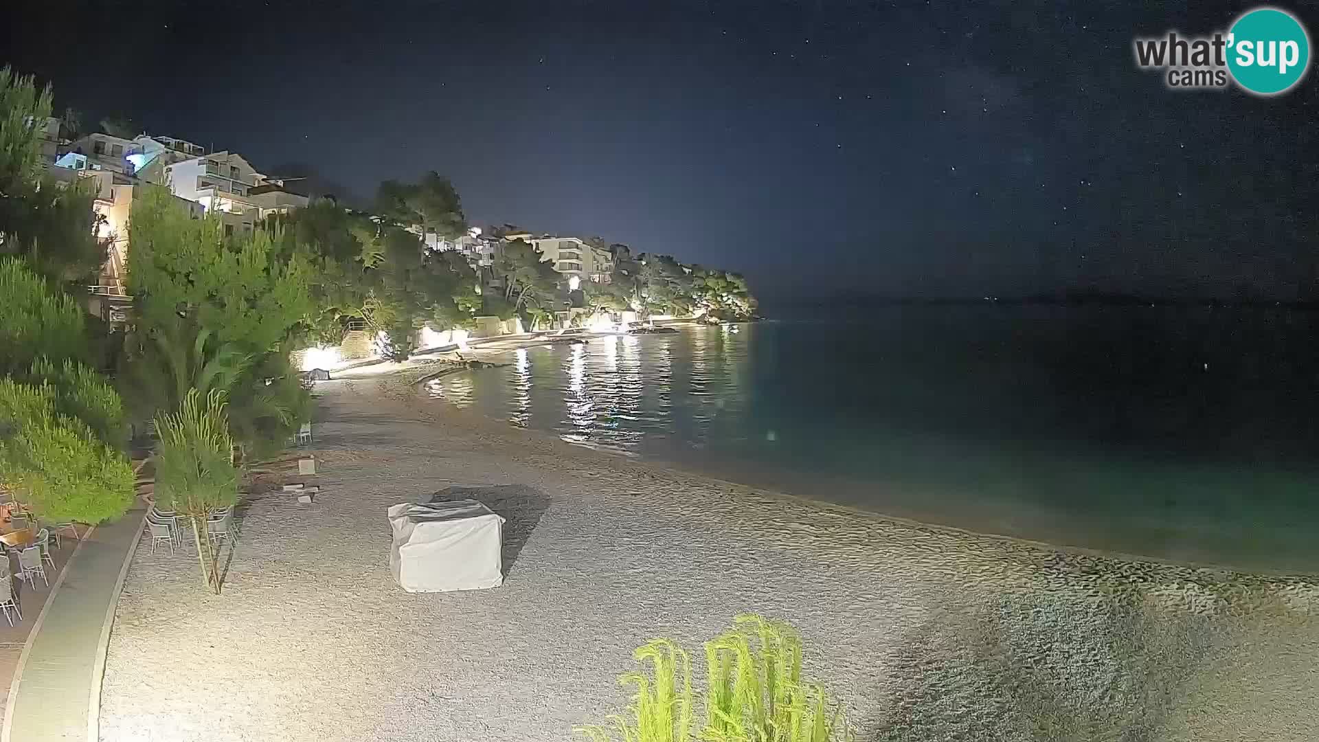 Webcam Plage Lučica Brela – Vue en direct sur la côte adriatique