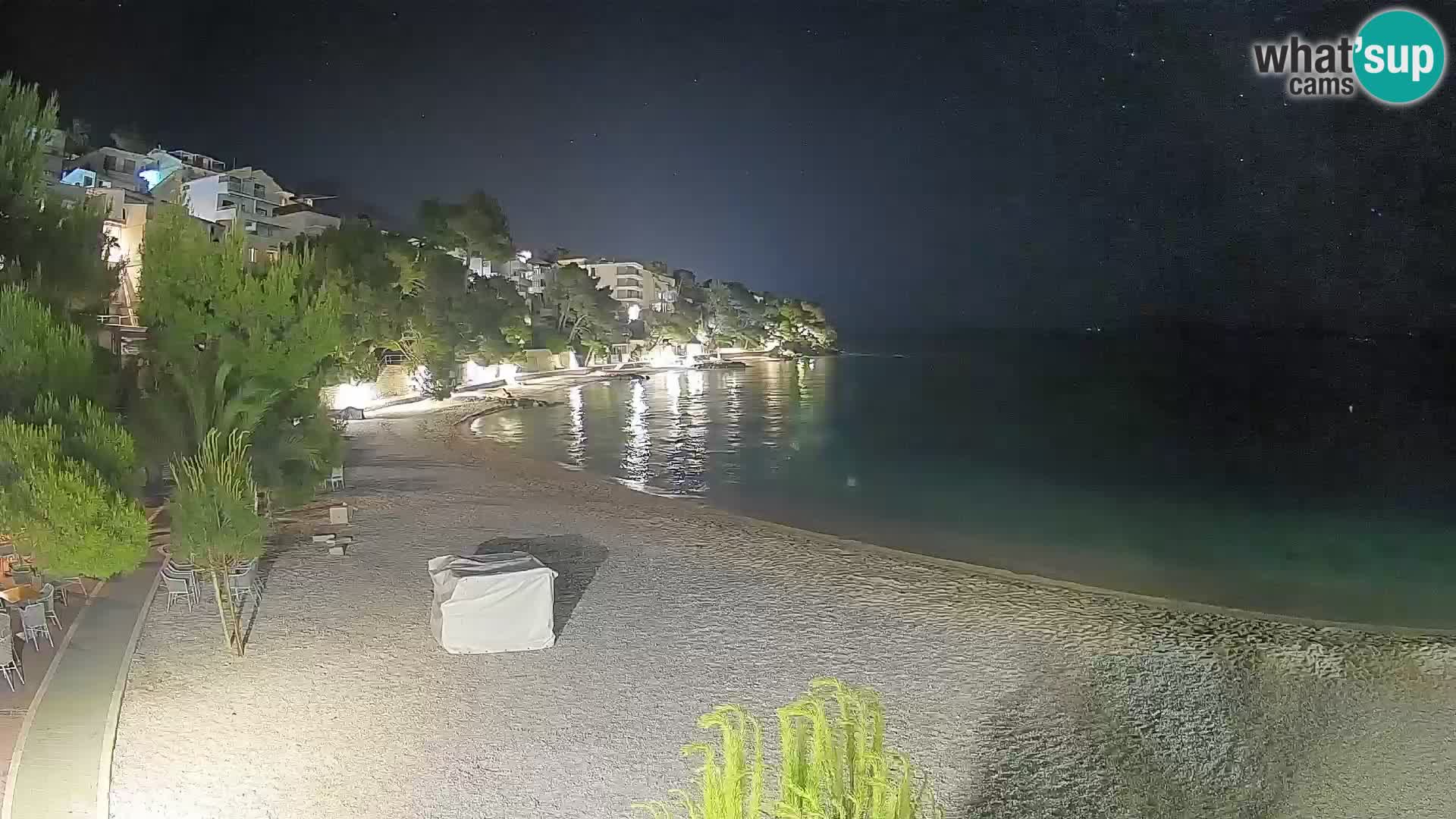 Webcam Lučica Strand Beach Brela – Liveblick von der Adriaküste