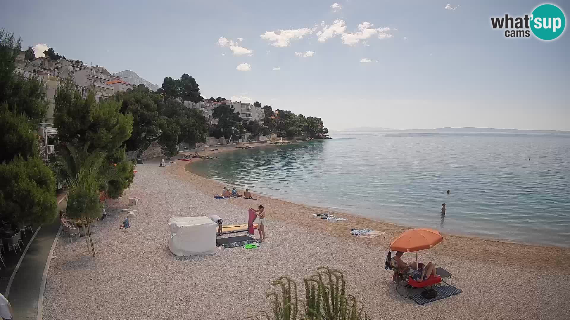 Webcam Lučica Strand Beach Brela – Liveblick von der Adriaküste