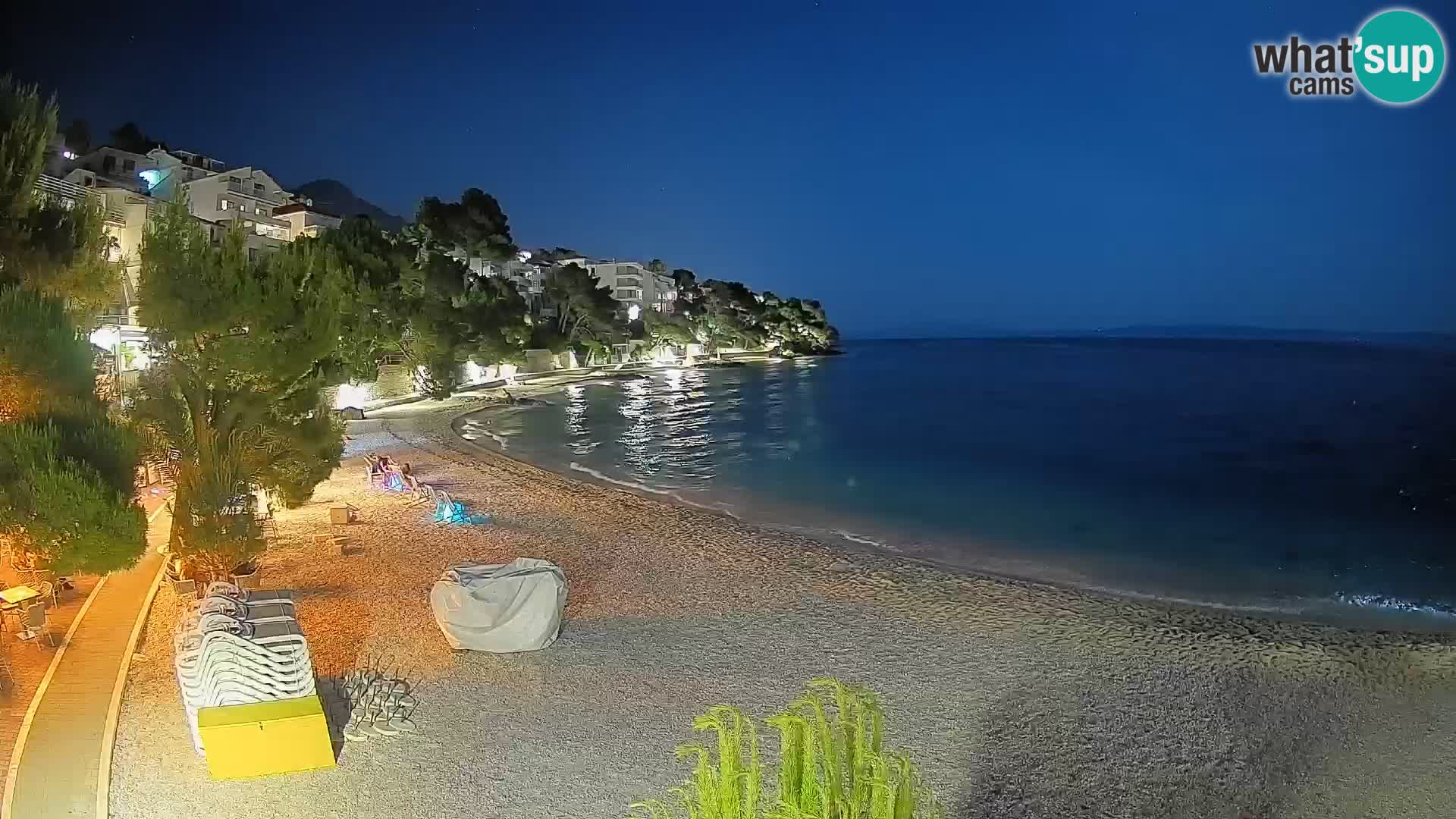Webcam Lučica Strand Beach Brela – Liveblick von der Adriaküste