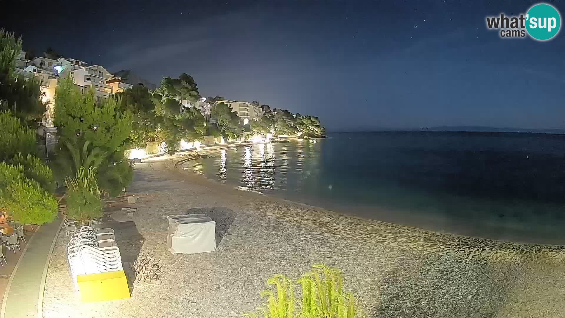 Web kamera Plaža Lučica Brela – Pogled uživo na jadransku obalu