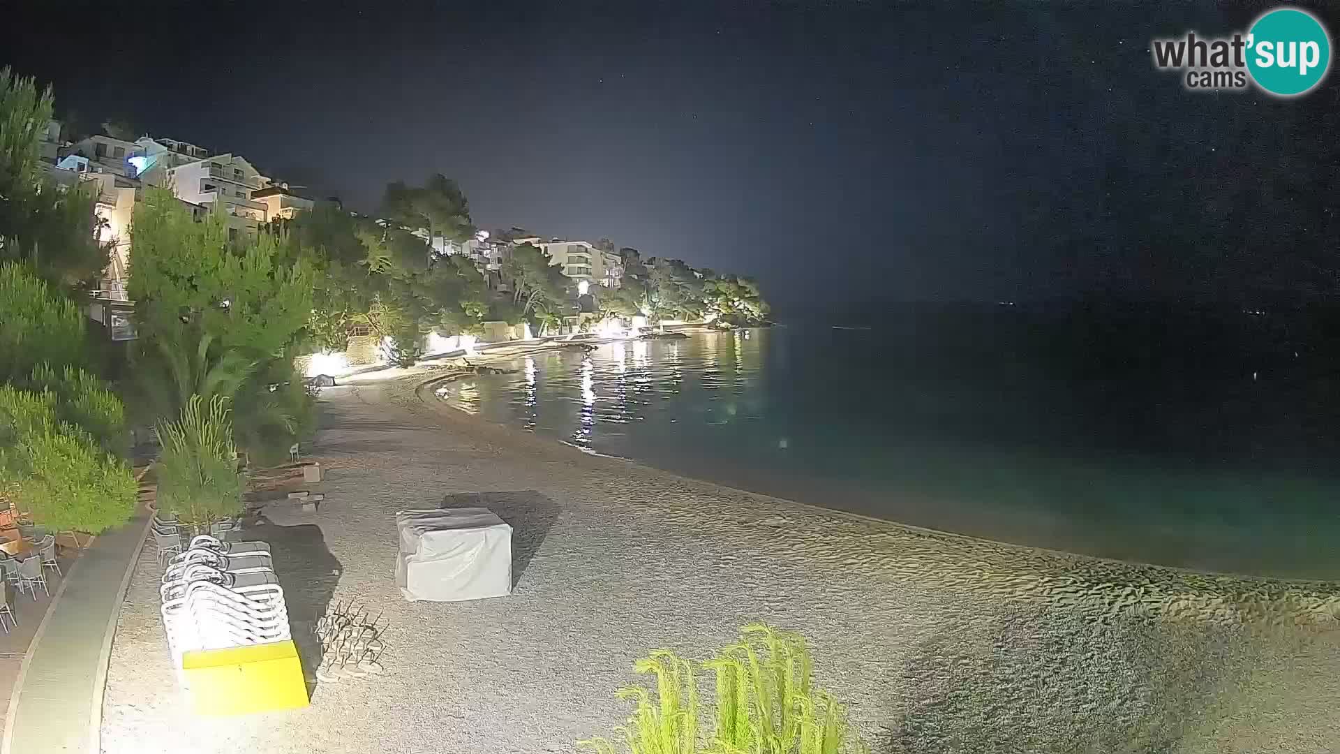 Webcam Lučica Strand Beach Brela – Liveblick von der Adriaküste