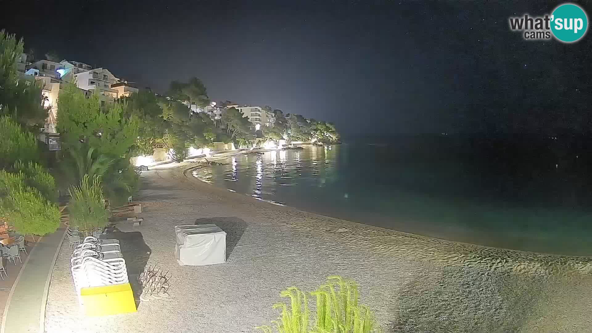 Spletna kamera Plaža Lučica Brela – Pogled v živo na Jadransko obalo