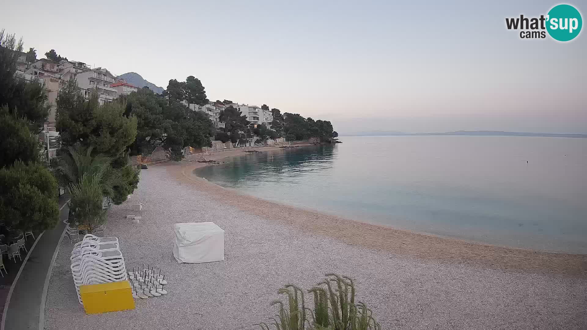 Webcam Plage Lučica Brela – Vue en direct sur la côte adriatique