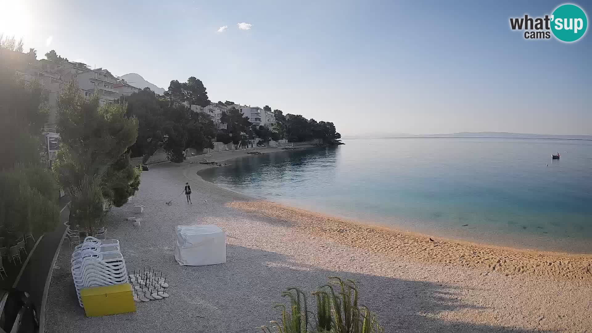 Webcam Lučica Strand Beach Brela – Liveblick von der Adriaküste