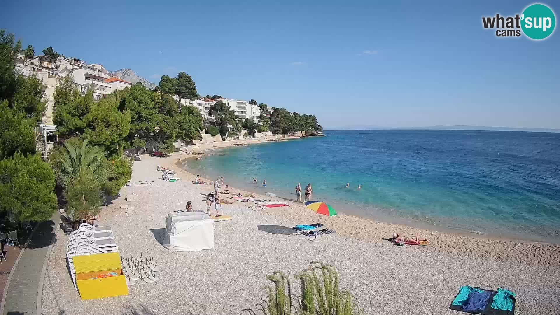 Spletna kamera Plaža Lučica Brela – Pogled v živo na Jadransko obalo