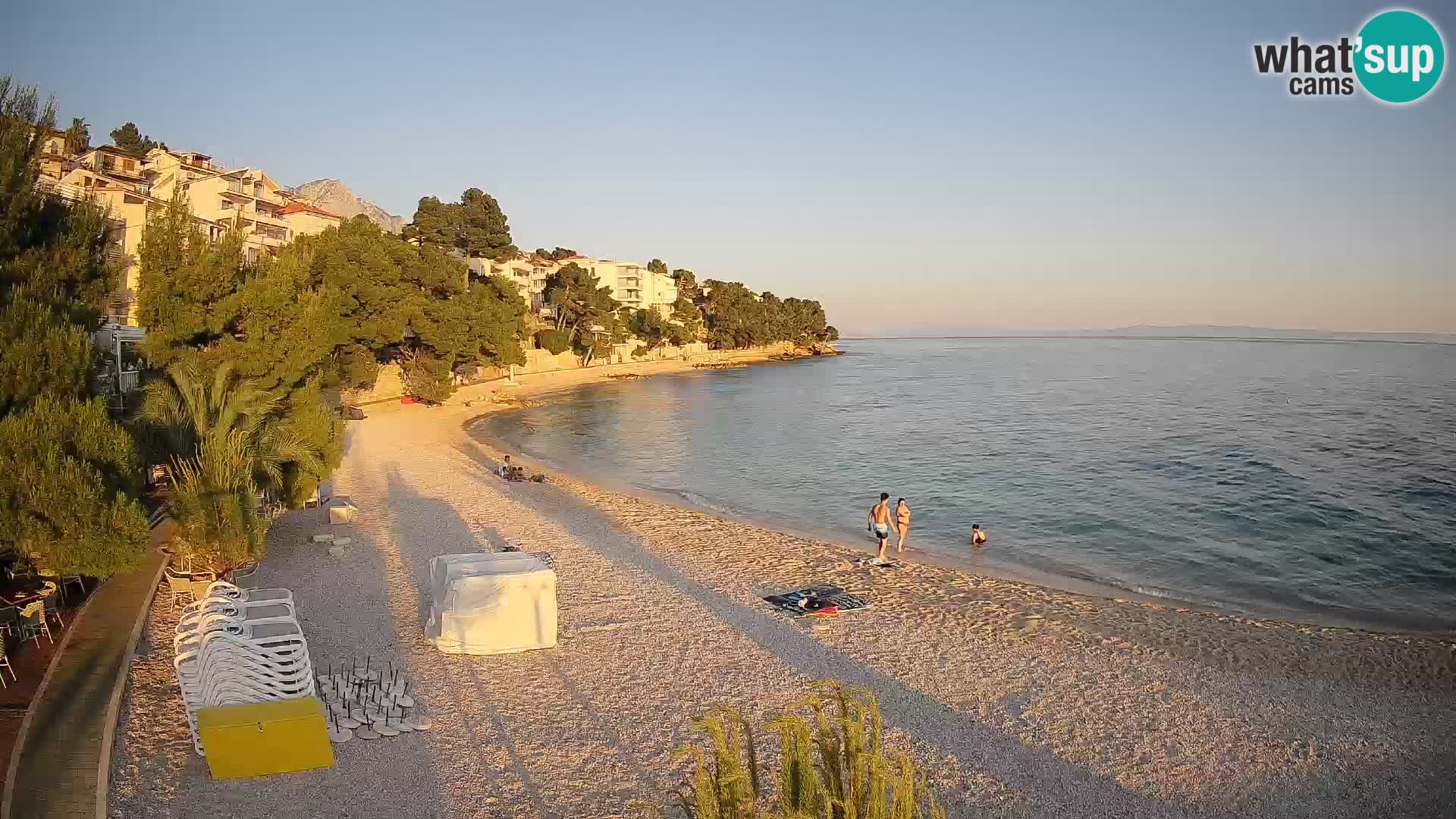 Webcam Lučica Strand Beach Brela – Liveblick von der Adriaküste