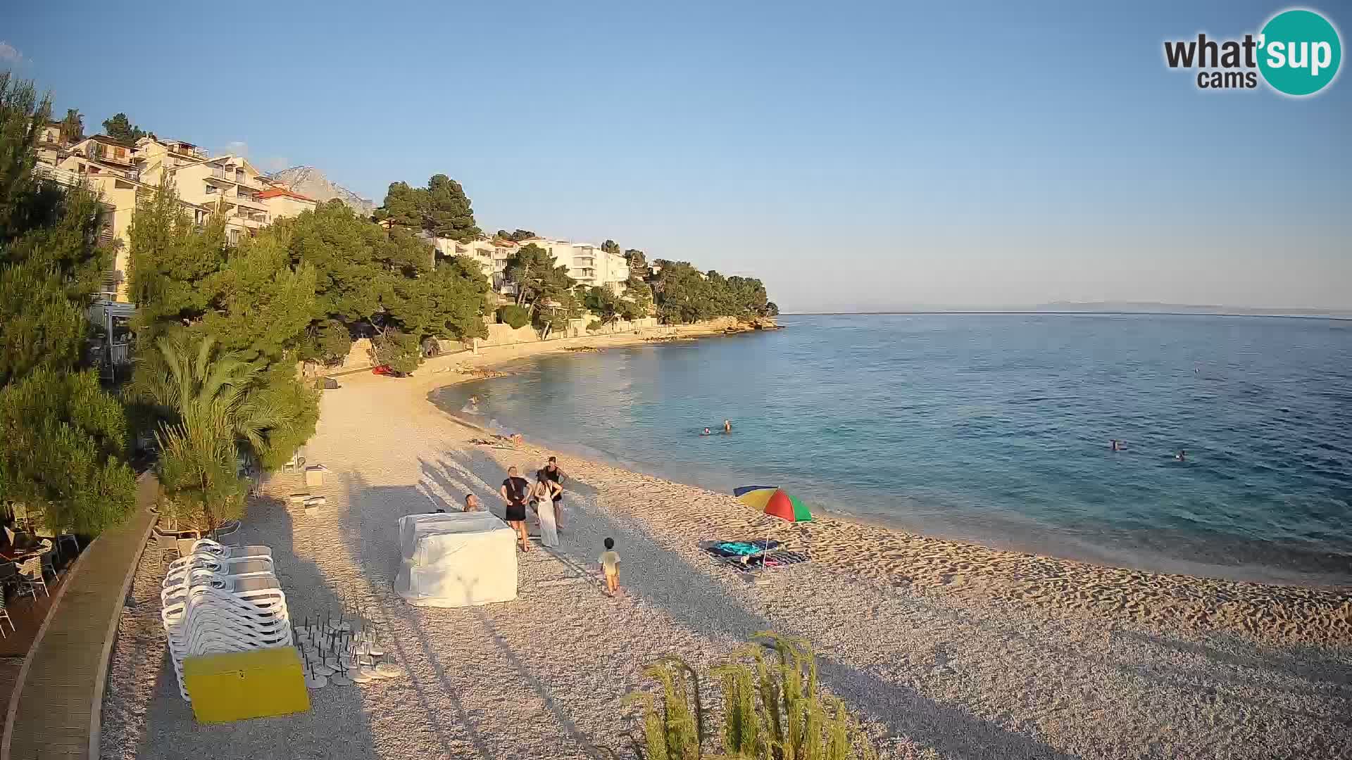 Webcam Lučica Strand Beach Brela – Liveblick von der Adriaküste