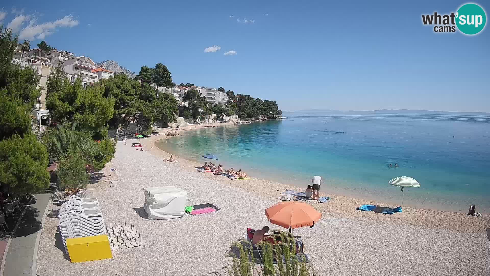 Webcam Plage Lučica Brela – Vue en direct sur la côte adriatique
