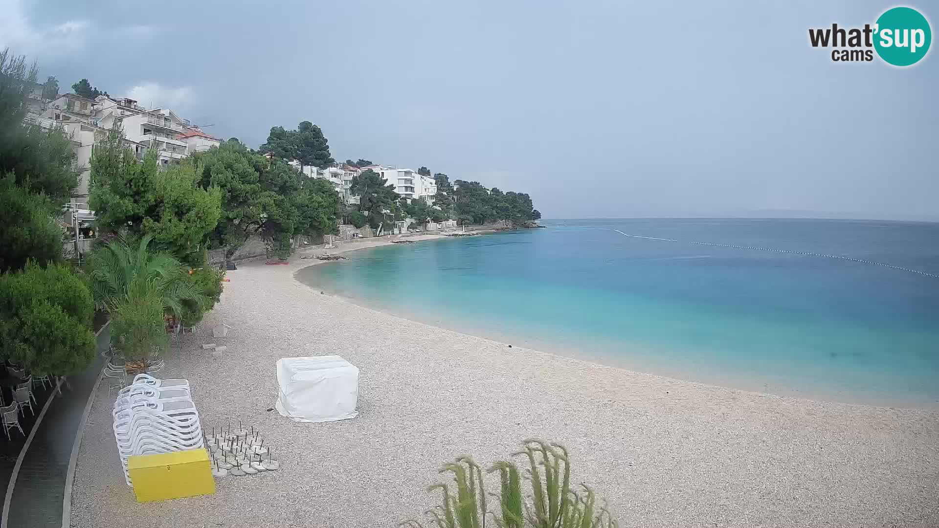 Webcam Spiaggia Lučica Brela – Vista live sulla costa adriatica