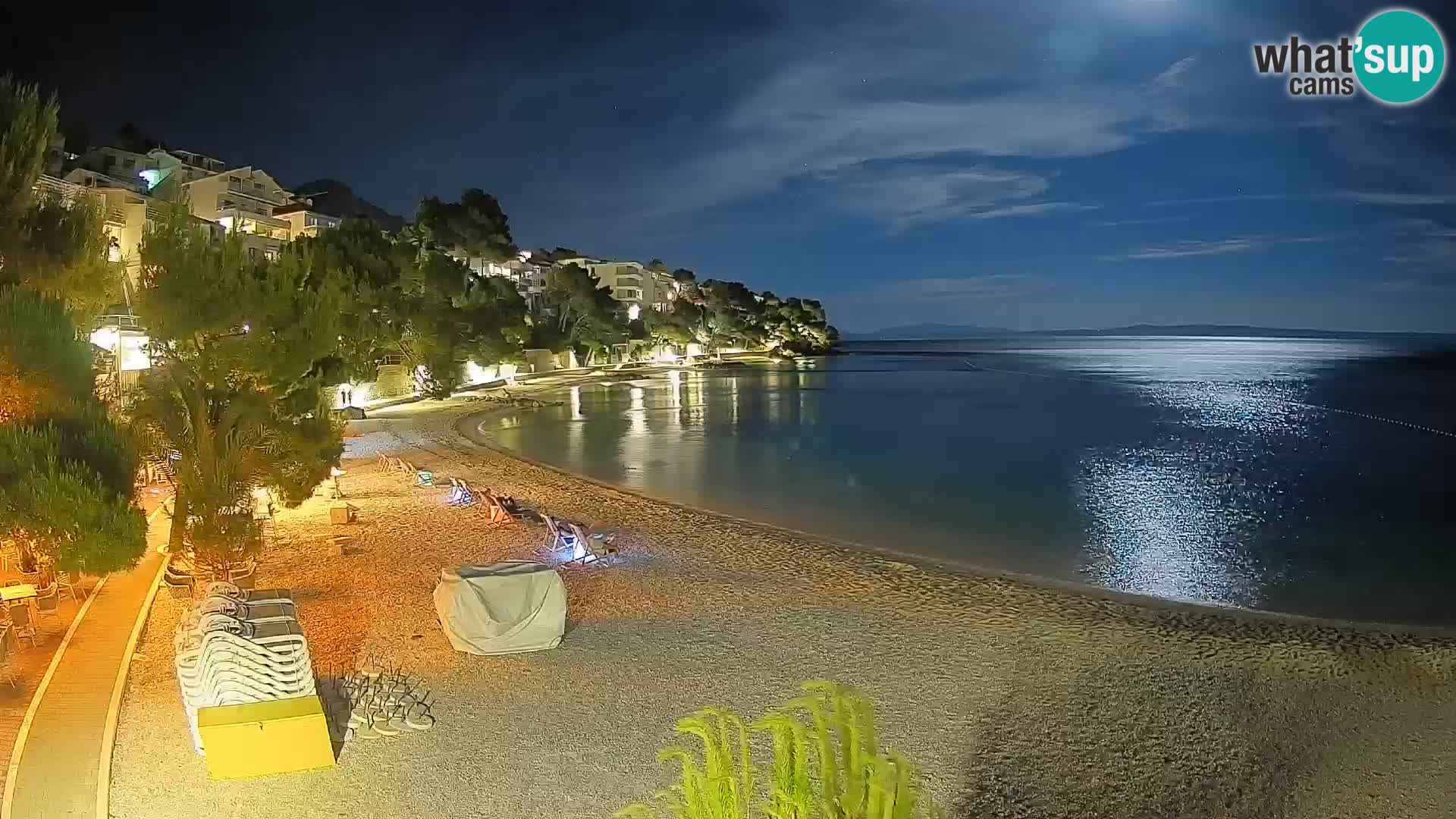 Web kamera Plaža Lučica Brela – Pogled uživo na jadransku obalu