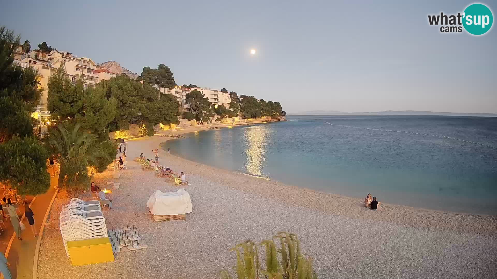 Spletna kamera Plaža Lučica Brela – Pogled v živo na Jadransko obalo