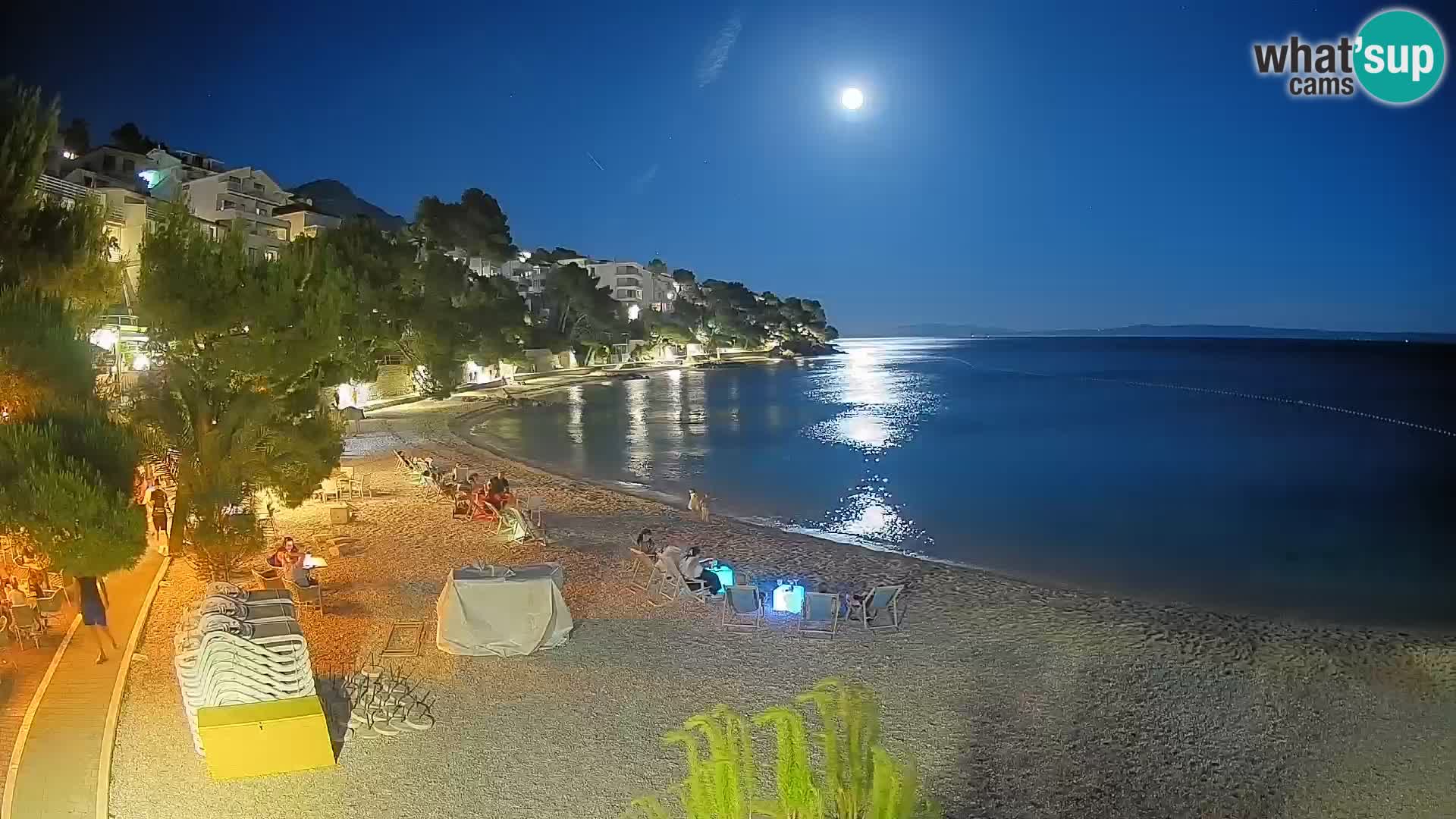 Webcam Lučica Strand Beach Brela – Liveblick von der Adriaküste