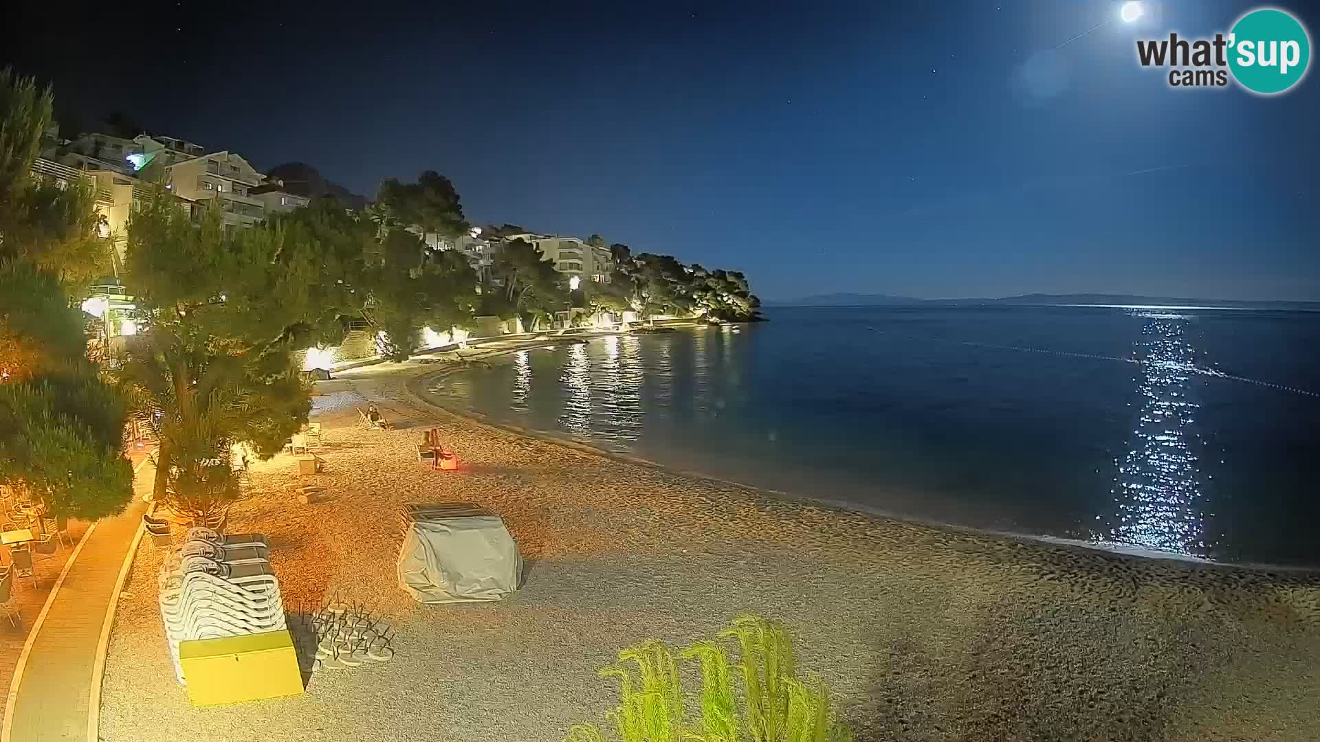 Webcam Lučica Strand Beach Brela – Liveblick von der Adriaküste