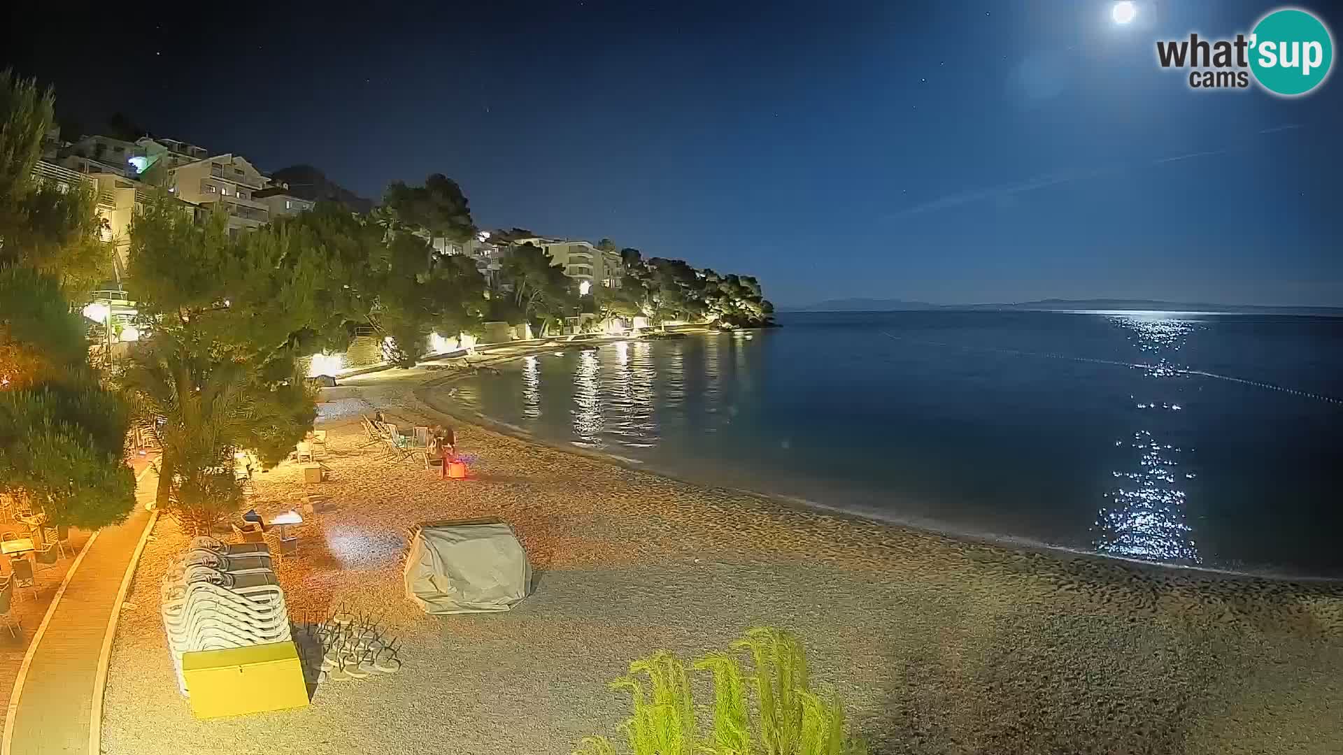 Webcam Lučica Strand Beach Brela – Liveblick von der Adriaküste