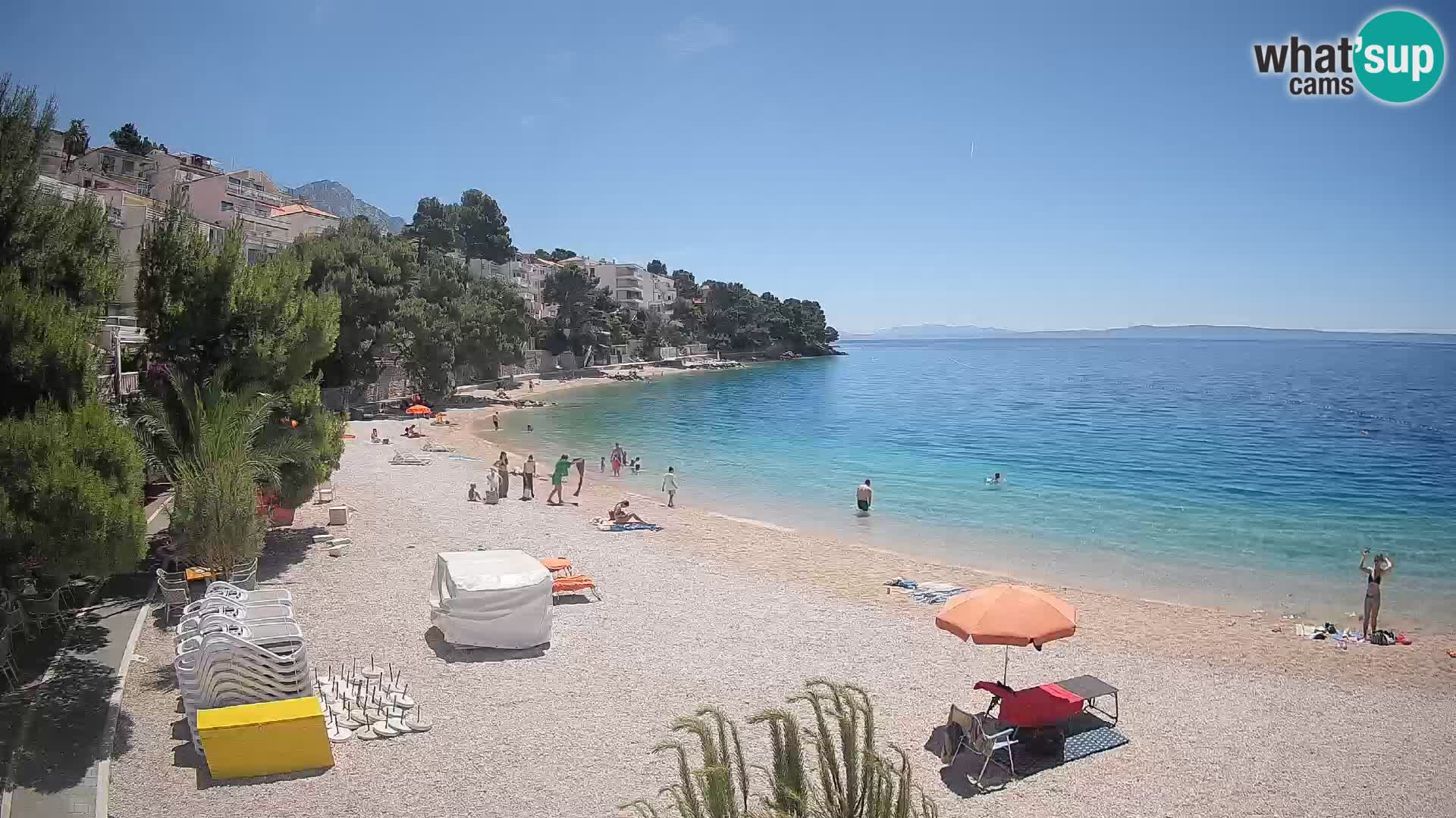 Webcam Plage Lučica Brela – Vue en direct sur la côte adriatique
