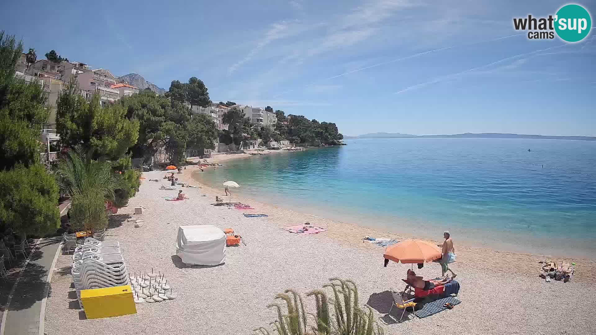 Webcam Plage Lučica Brela – Vue en direct sur la côte adriatique