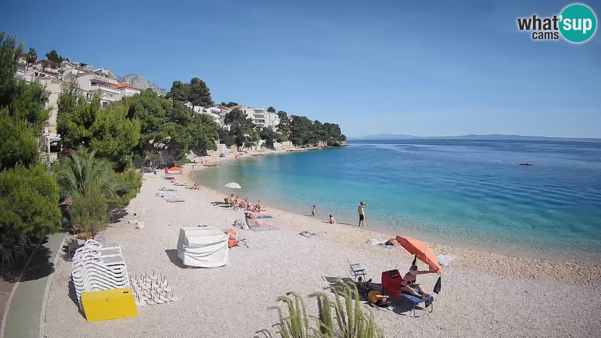 Webcam Playa Lučica Brela – Vista en directo de la costa adriática