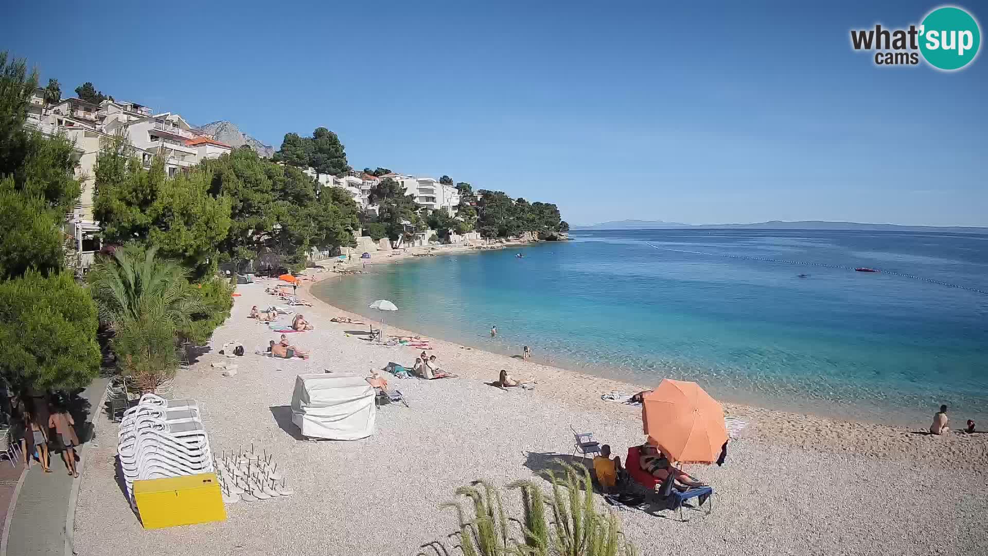 Webcam Playa Lučica Brela – Vista en directo de la costa adriática