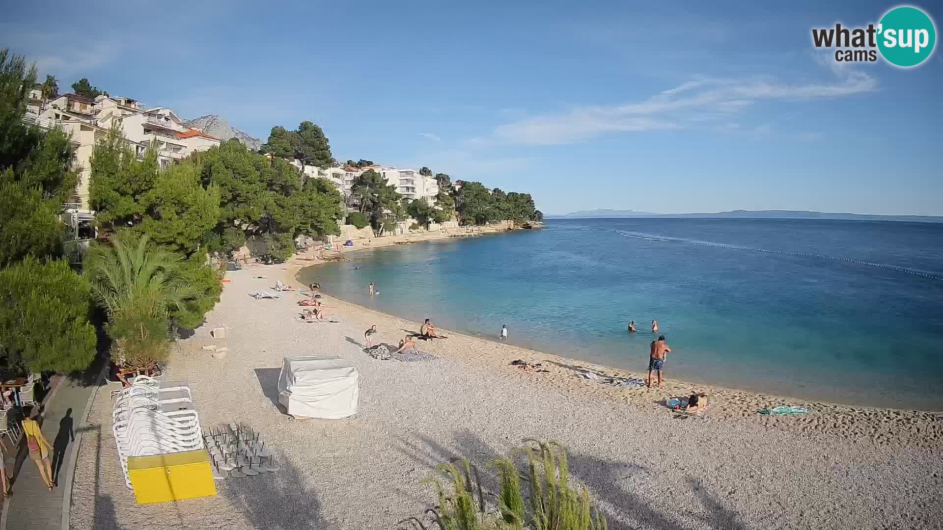 Webcam Spiaggia Lučica Brela – Vista live sulla costa adriatica