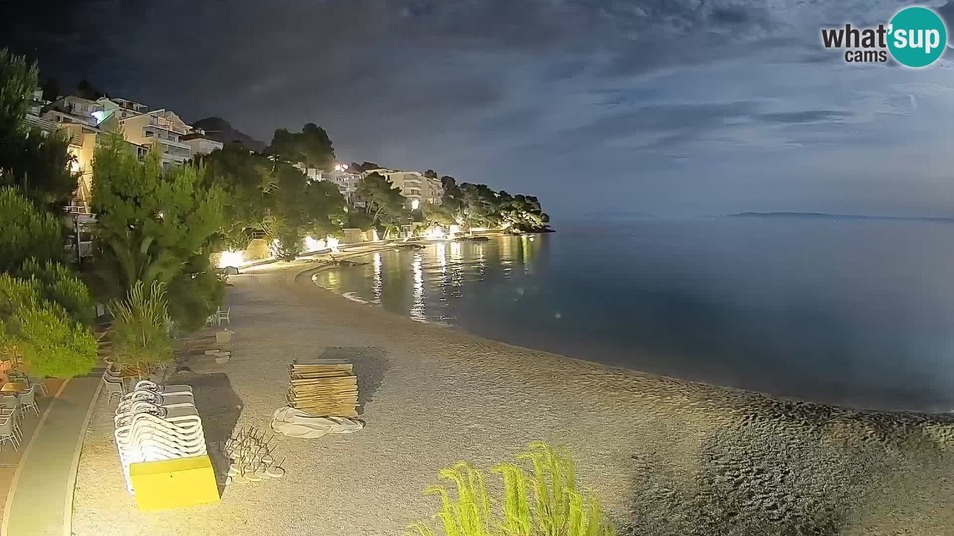 Web kamera Plaža Lučica Brela – Pogled uživo na jadransku obalu