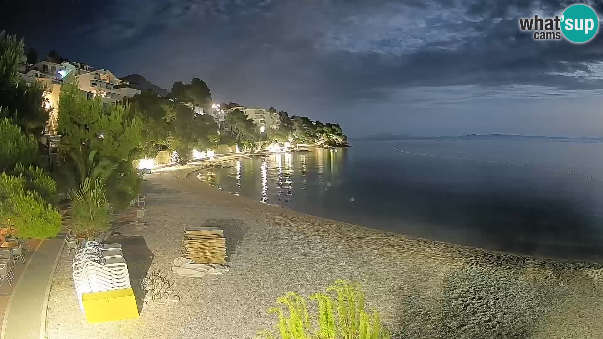 Webcam Lučica Strand Beach Brela – Liveblick von der Adriaküste