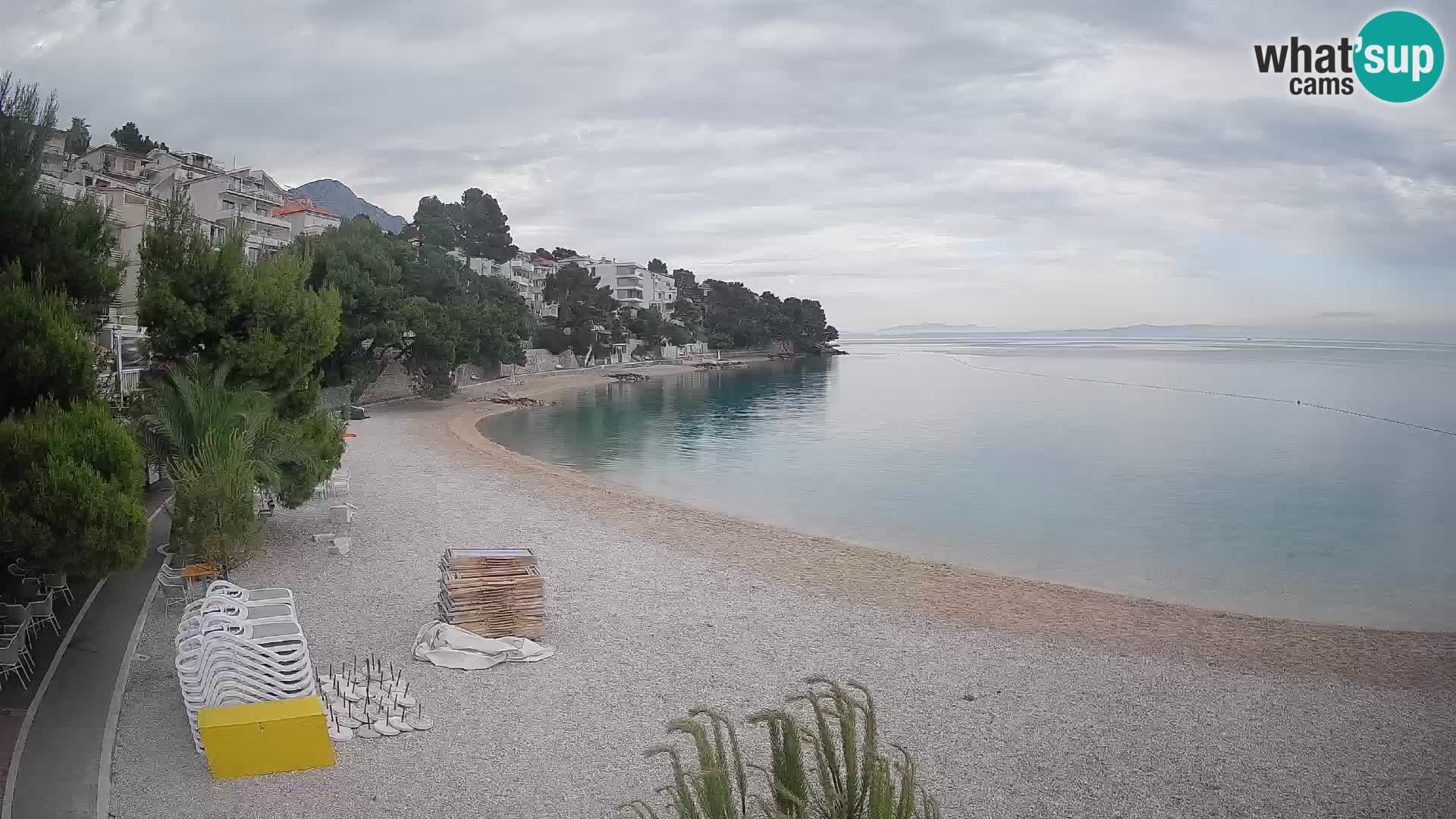 Web kamera Plaža Lučica Brela – Pogled uživo na jadransku obalu