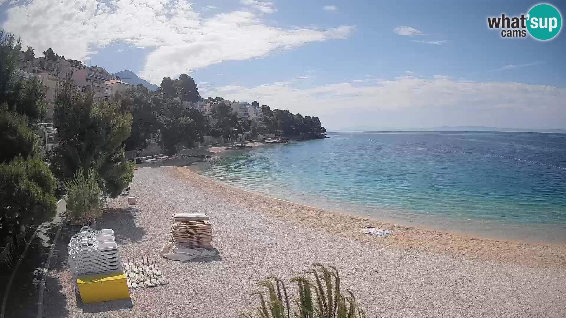 Webcam Spiaggia Lučica Brela – Vista live sulla costa adriatica