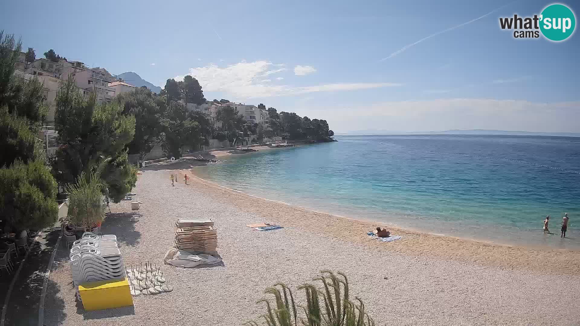 Spletna kamera Plaža Lučica Brela – Pogled v živo na Jadransko obalo