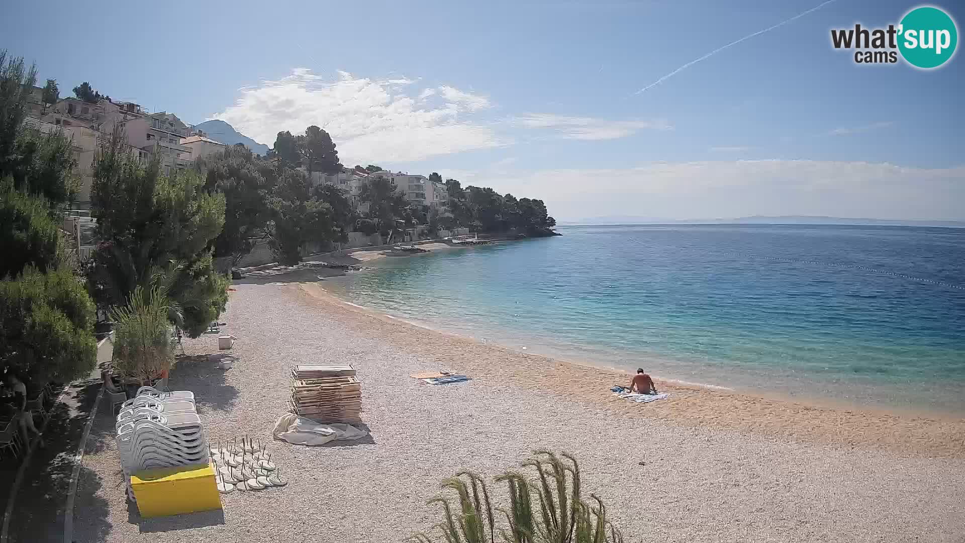 Webcam Lučica Strand Beach Brela – Liveblick von der Adriaküste