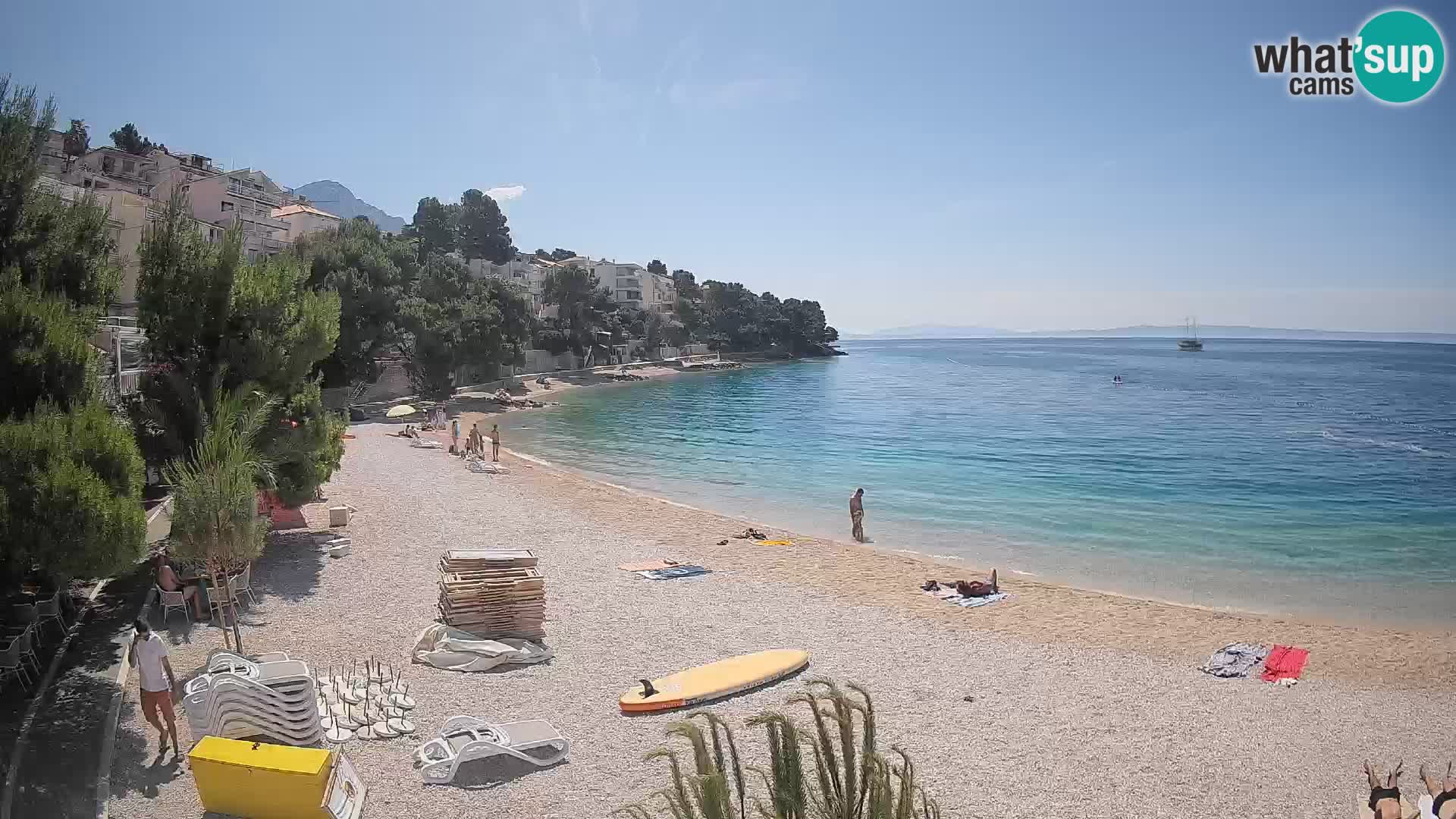 Spletna kamera Plaža Lučica Brela – Pogled v živo na Jadransko obalo