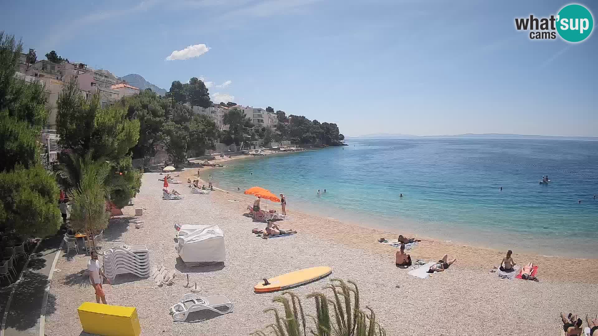 Webcam Plage Lučica Brela – Vue en direct sur la côte adriatique