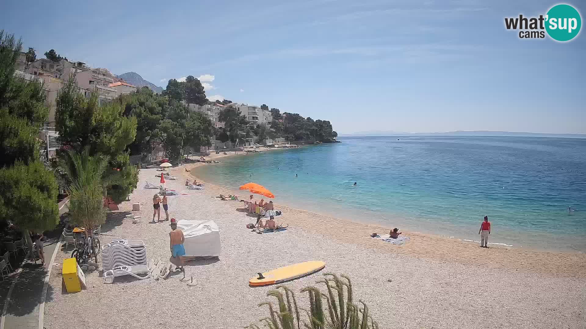 Spletna kamera Plaža Lučica Brela – Pogled v živo na Jadransko obalo