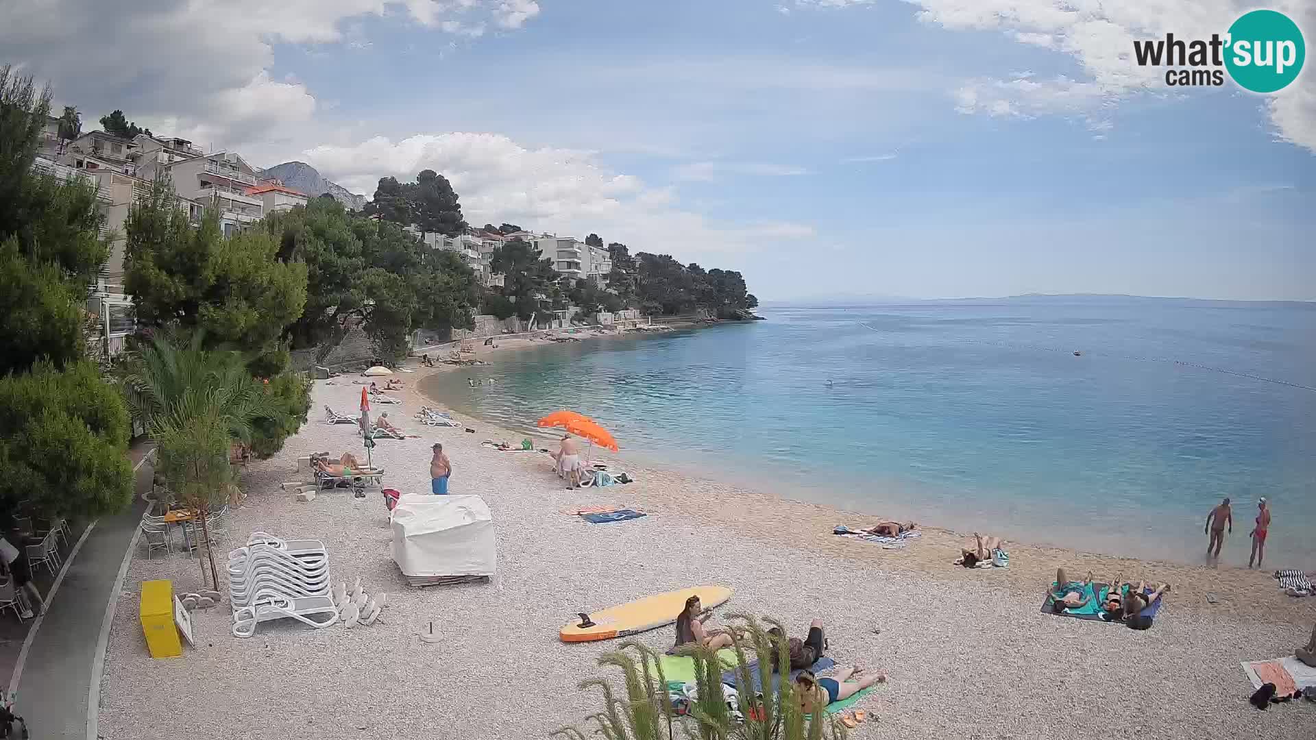 Webcam Plage Lučica Brela – Vue en direct sur la côte adriatique