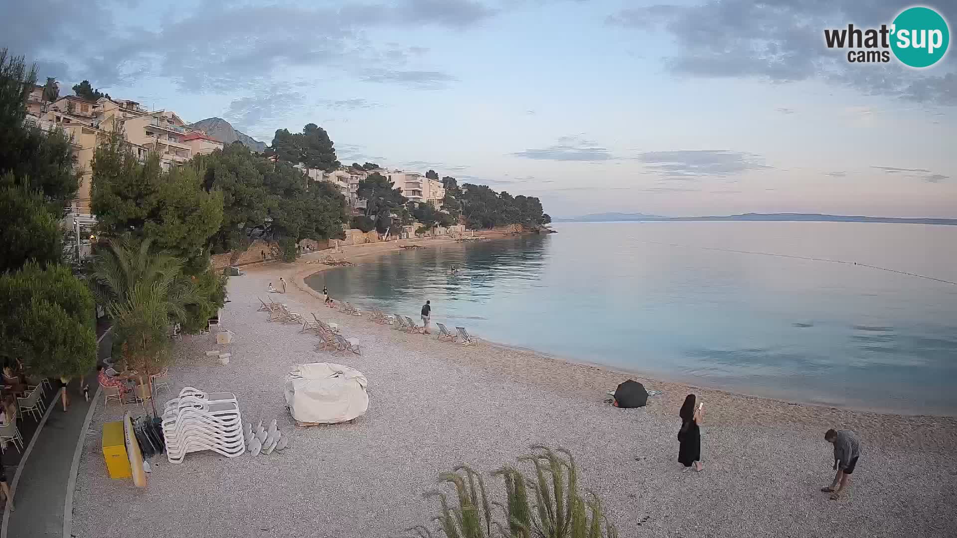 Webcam Lučica Strand Beach Brela – Liveblick von der Adriaküste