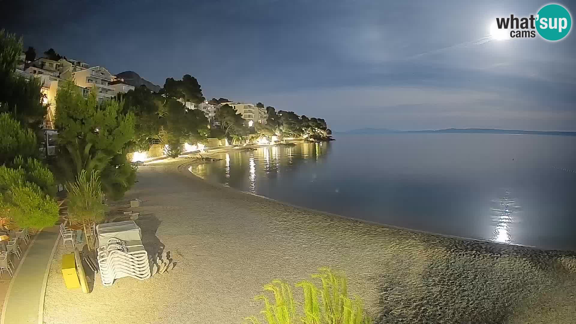 Webcam Lučica Strand Beach Brela – Liveblick von der Adriaküste