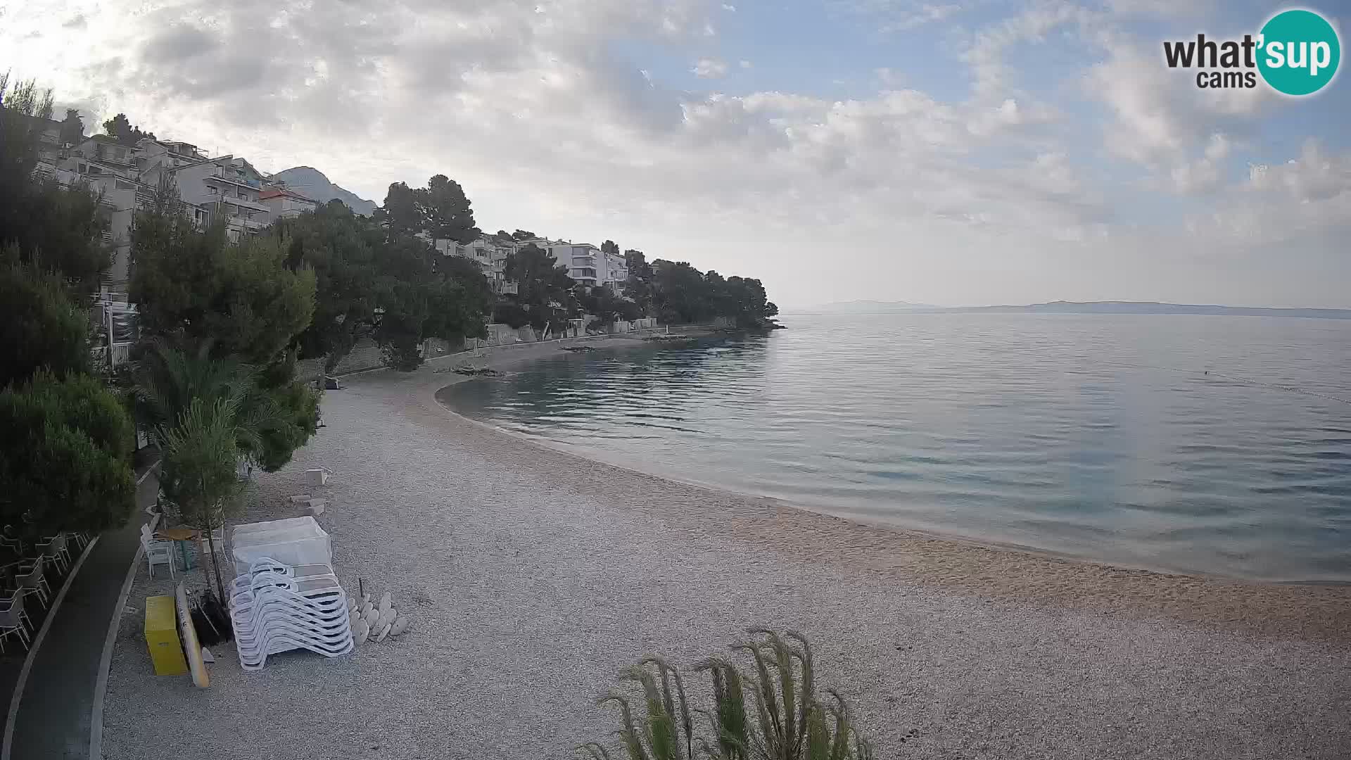Webcam Lučica Strand Beach Brela – Liveblick von der Adriaküste