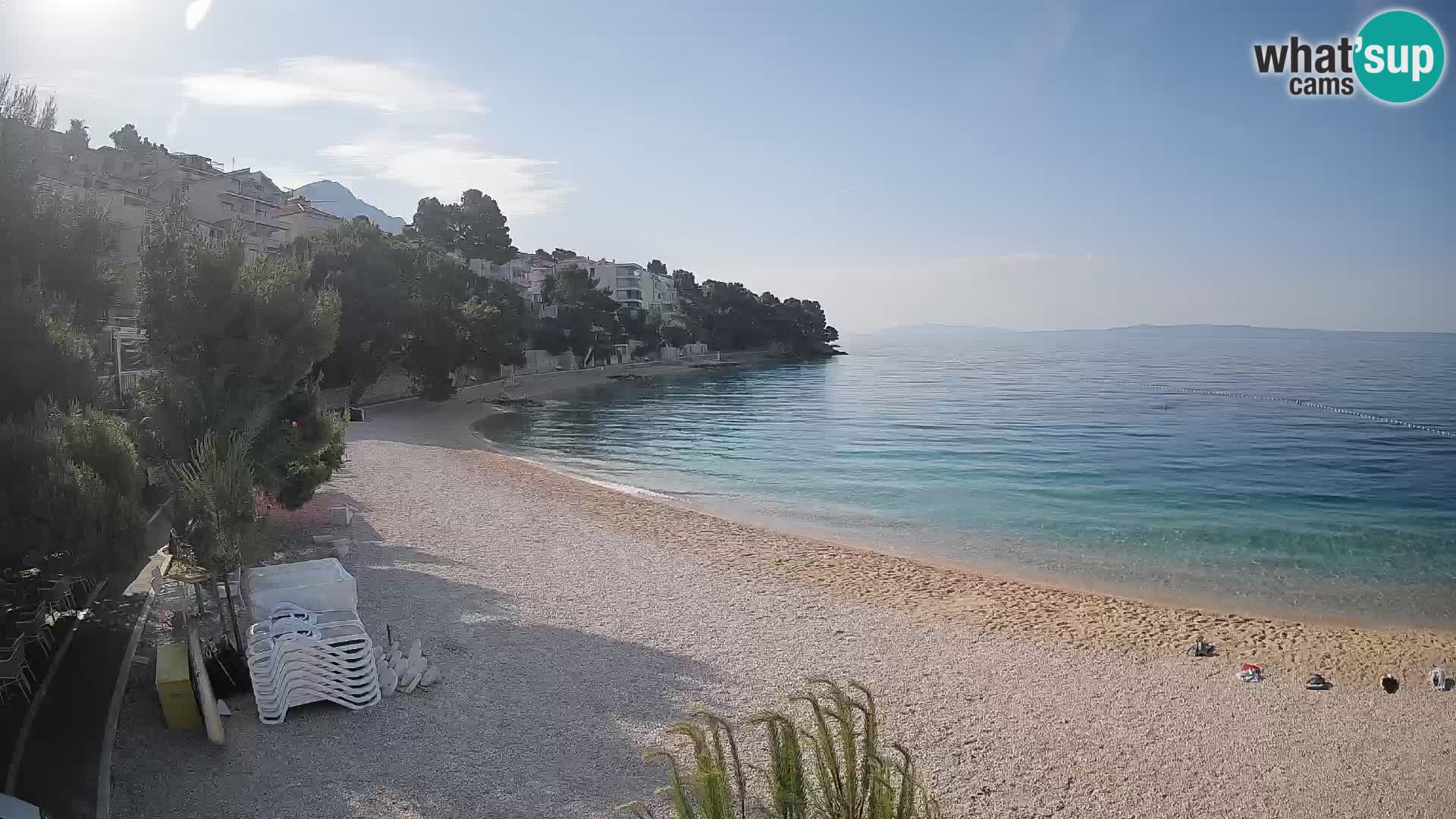 Webcam Lučica Strand Beach Brela – Liveblick von der Adriaküste