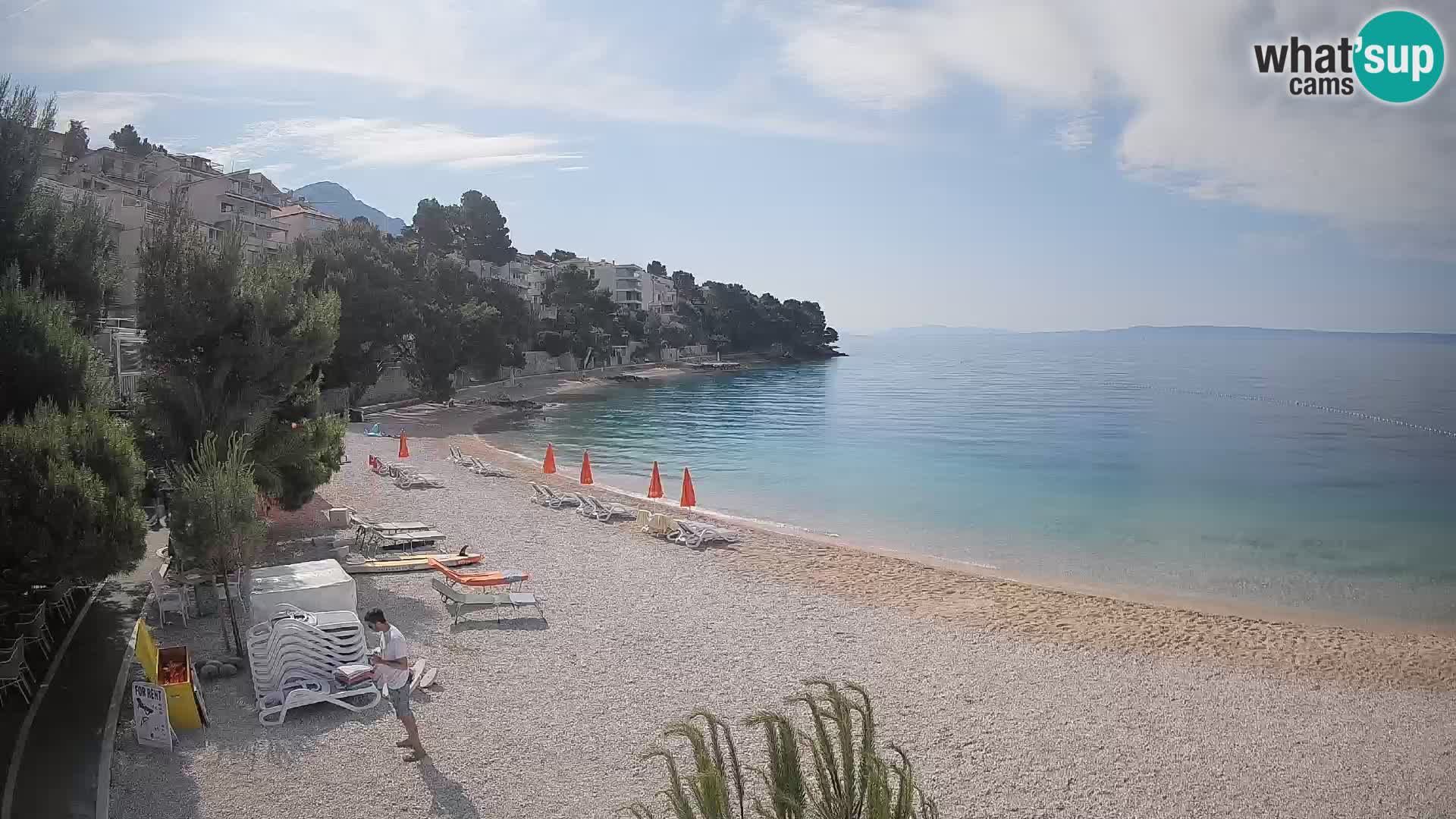 Spletna kamera Plaža Lučica Brela – Pogled v živo na Jadransko obalo