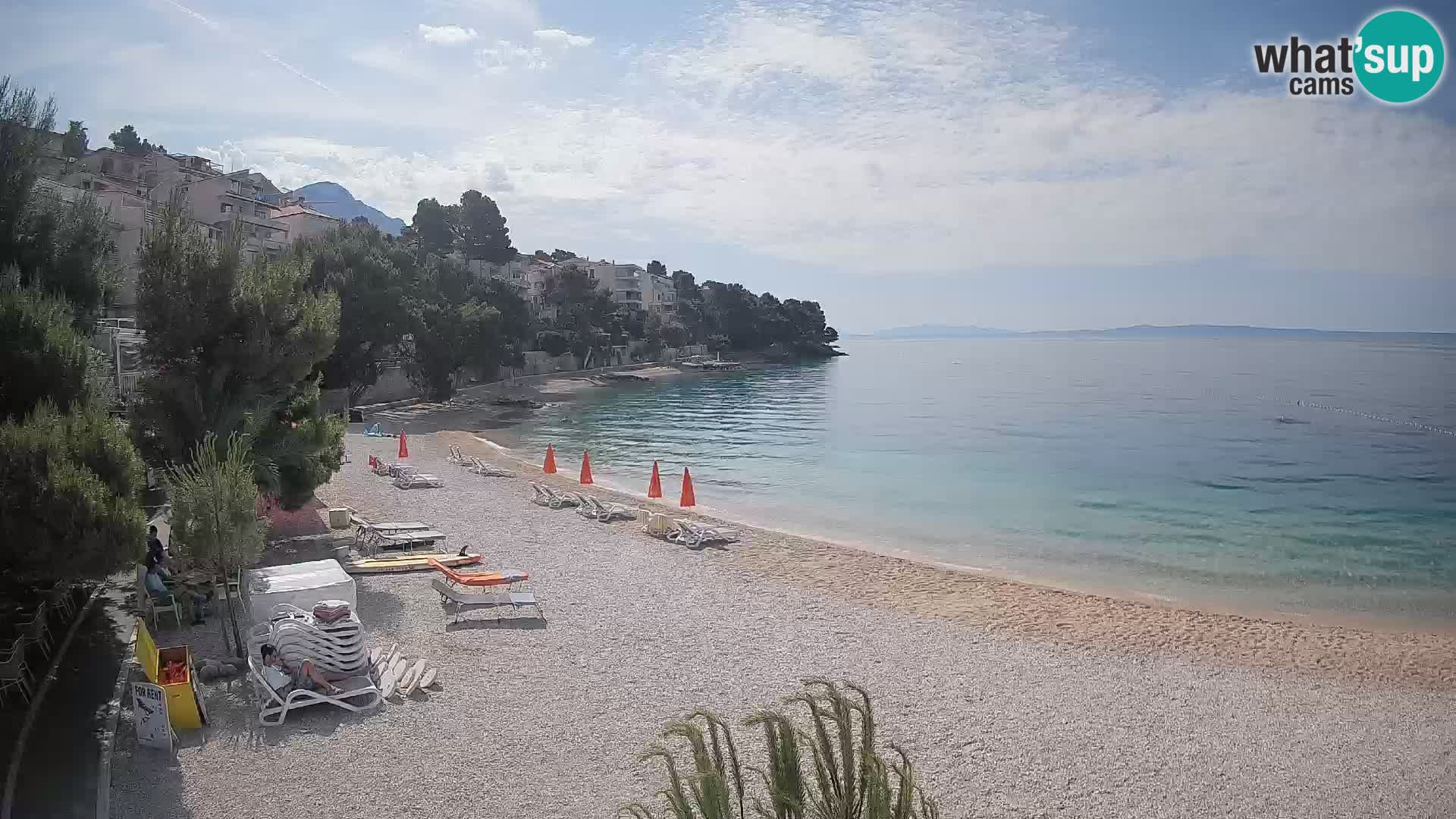 Webcam Plage Lučica Brela – Vue en direct sur la côte adriatique