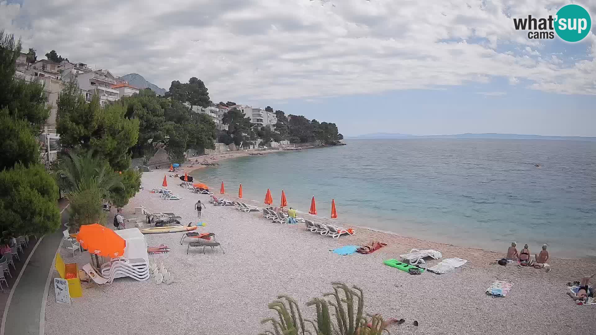 Webcam Lučica Strand Beach Brela – Liveblick von der Adriaküste