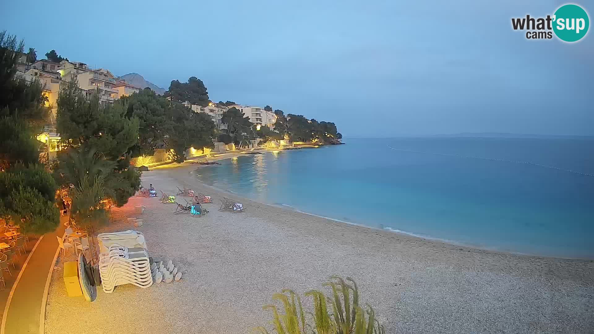 Webcam Lučica Strand Beach Brela – Liveblick von der Adriaküste