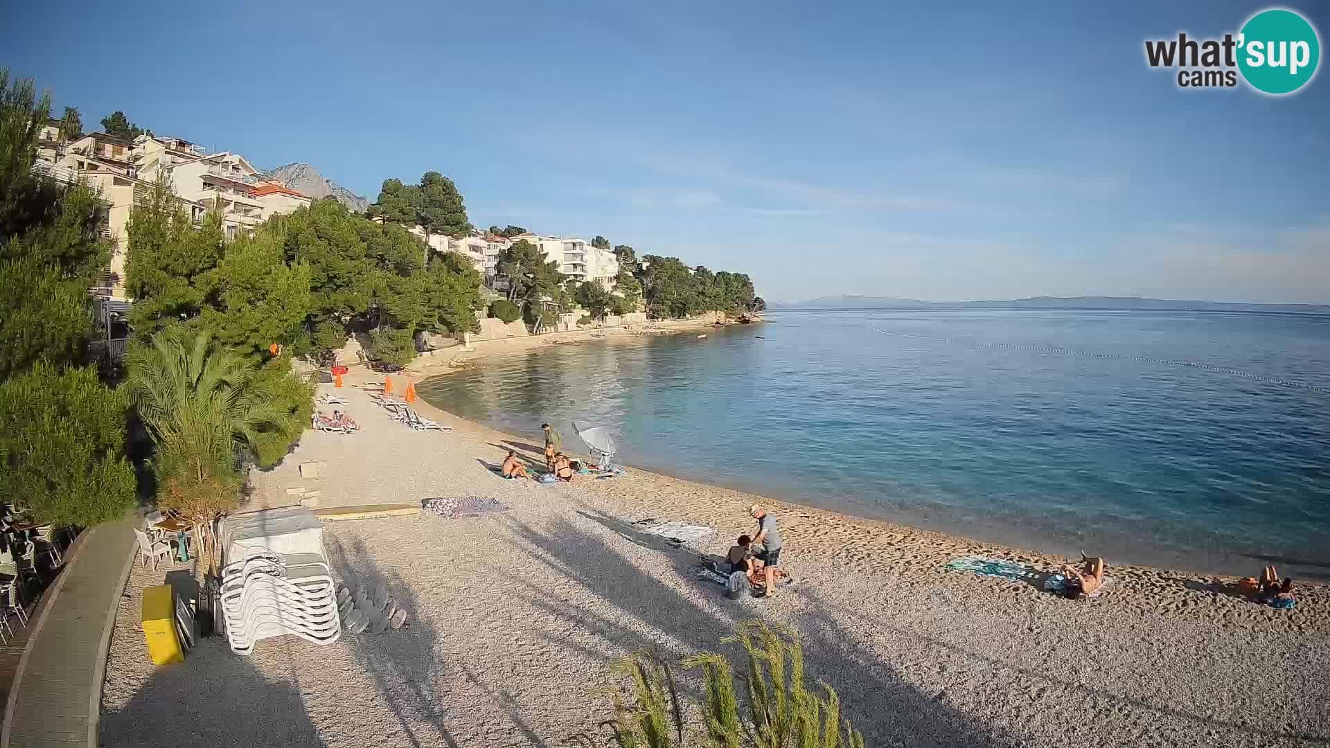 Webcam Lučica Strand Beach Brela – Liveblick von der Adriaküste