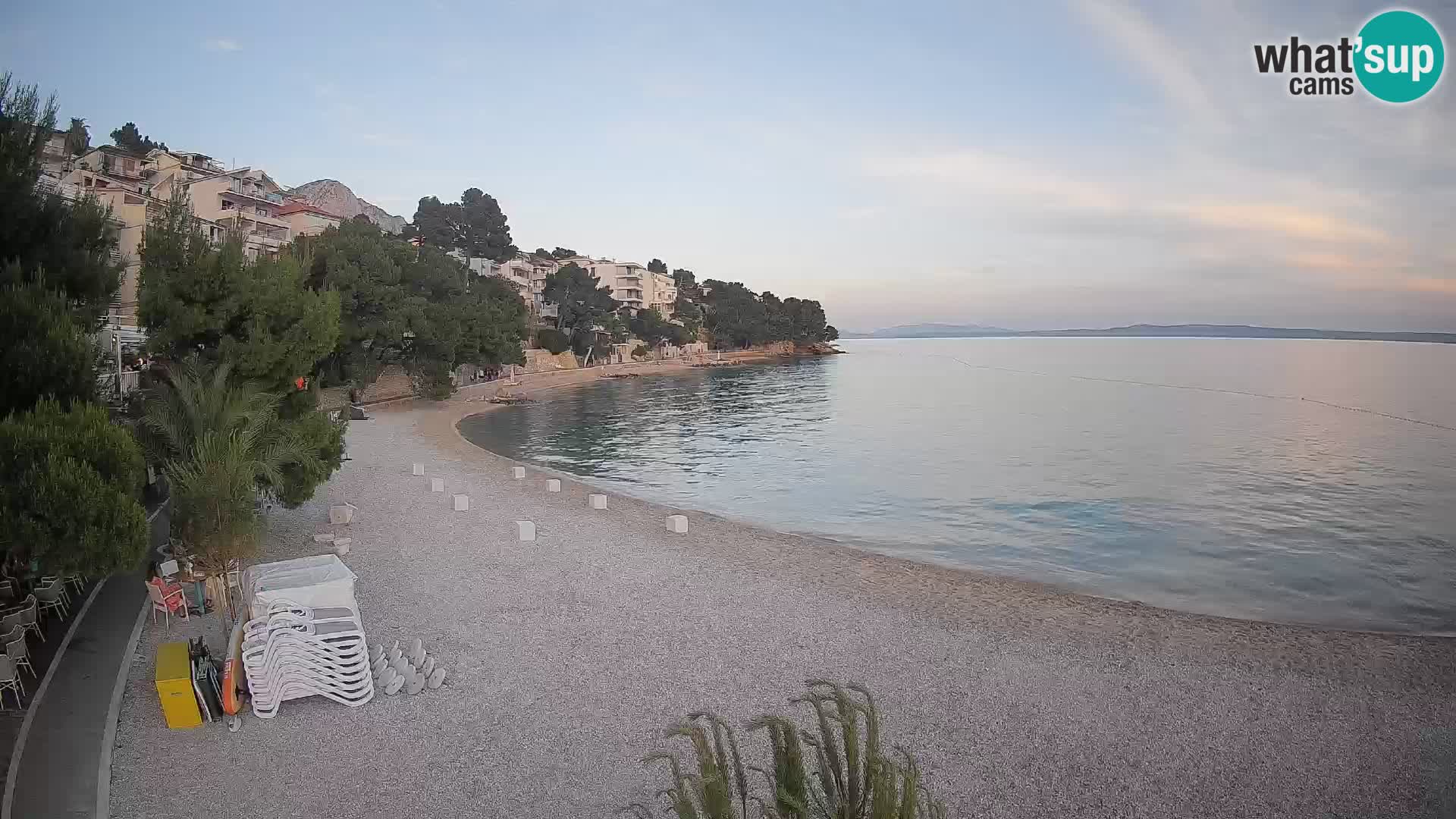 Webcam Lučica Strand Beach Brela – Liveblick von der Adriaküste