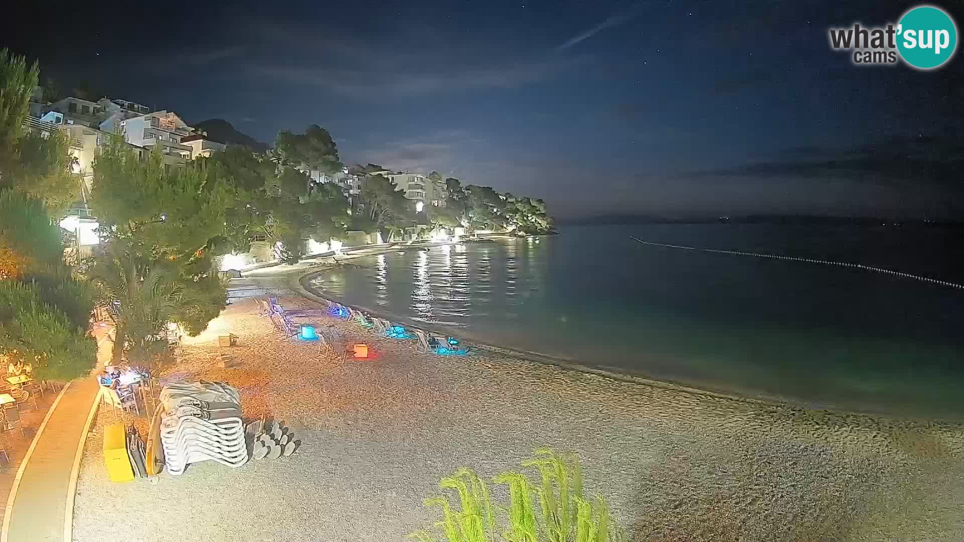 Spletna kamera Plaža Lučica Brela – Pogled v živo na Jadransko obalo
