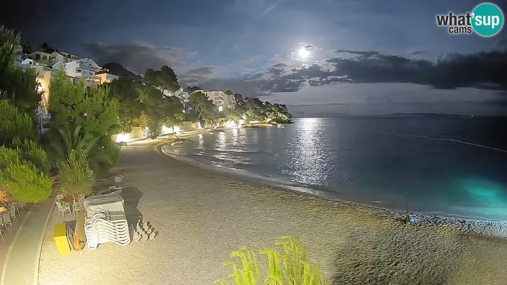 Webcam Plage Lučica Brela – Vue en direct sur la côte adriatique
