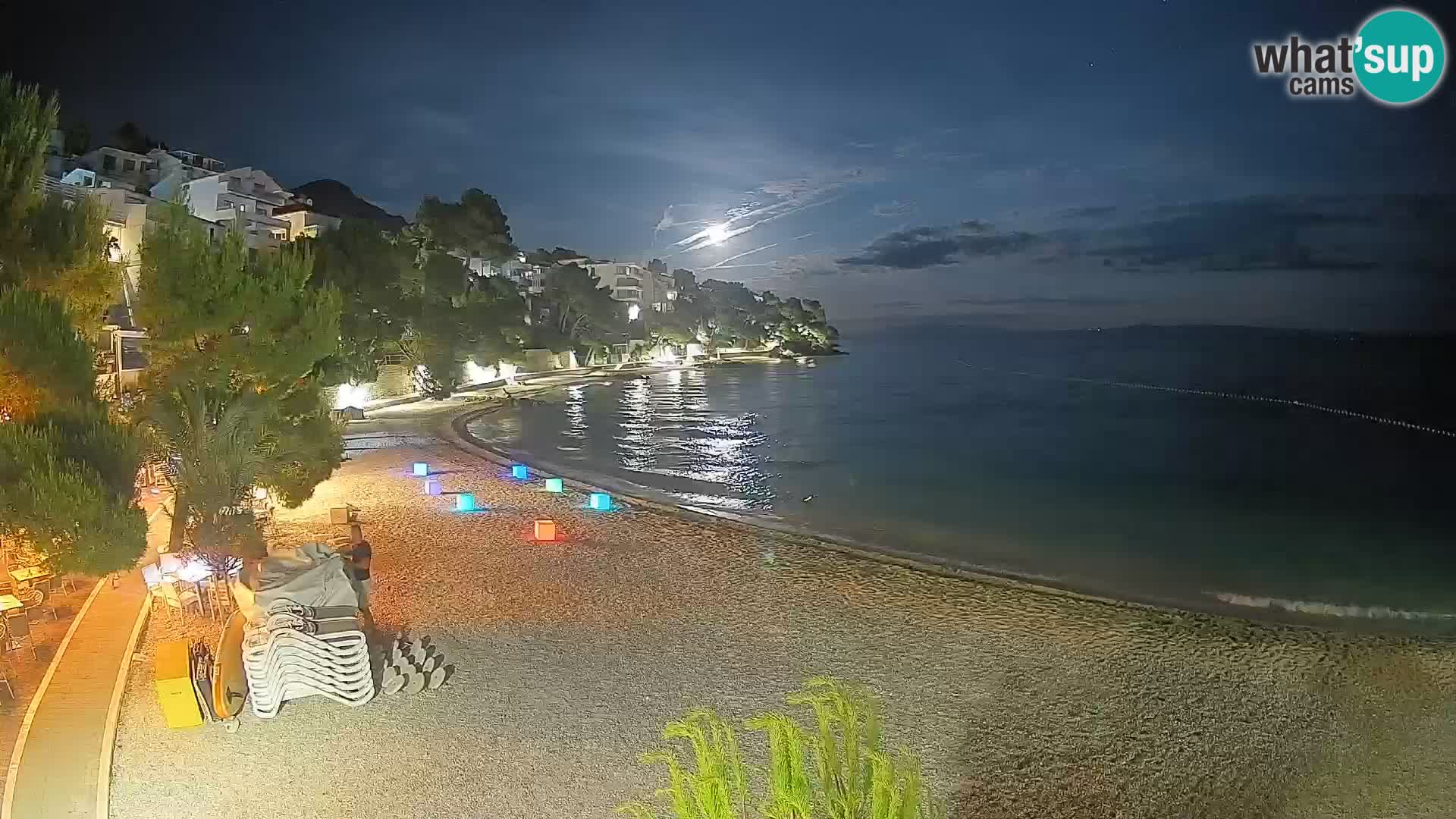 Web kamera Plaža Lučica Brela – Pogled uživo na jadransku obalu