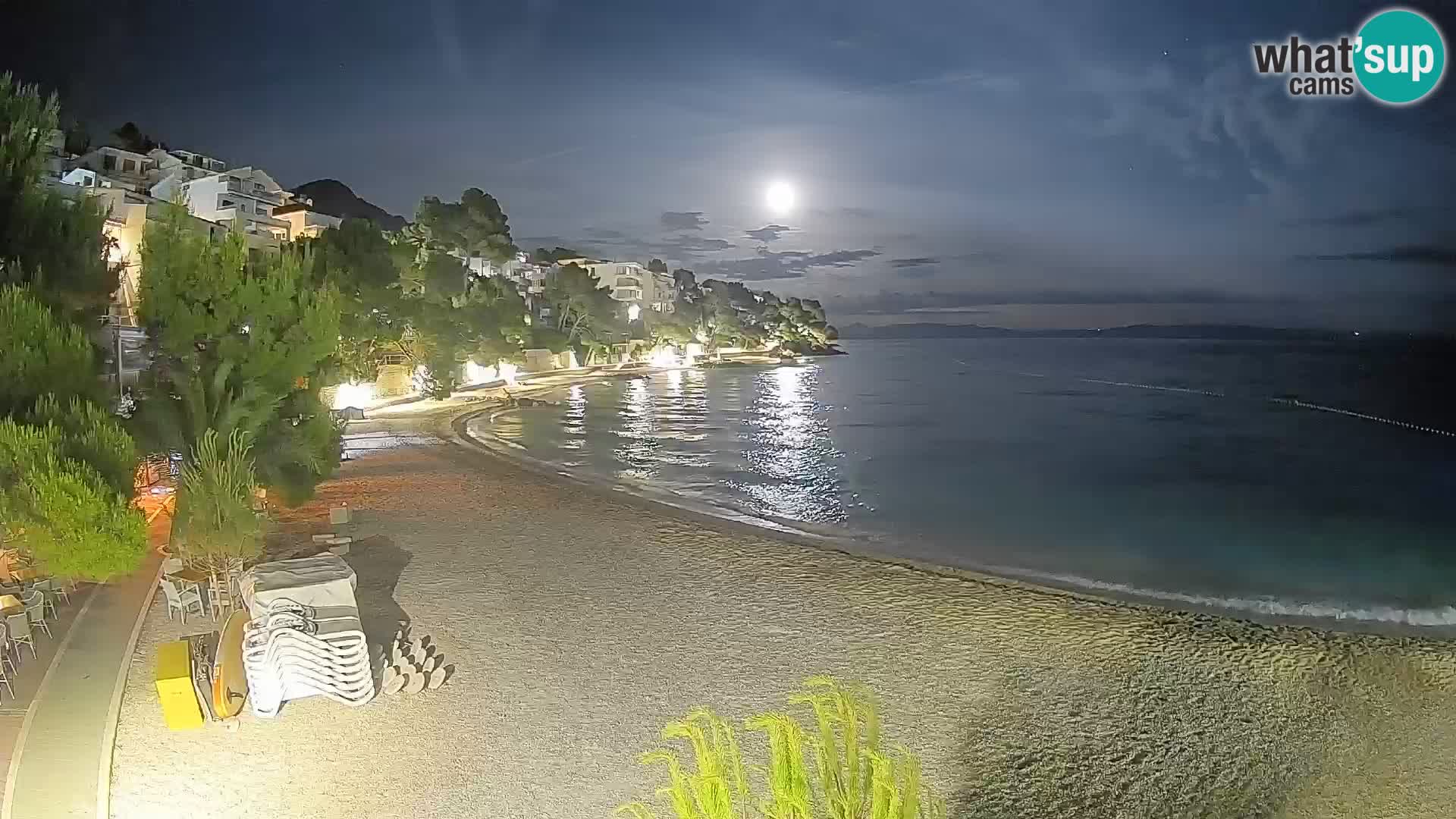 Spletna kamera Plaža Lučica Brela – Pogled v živo na Jadransko obalo