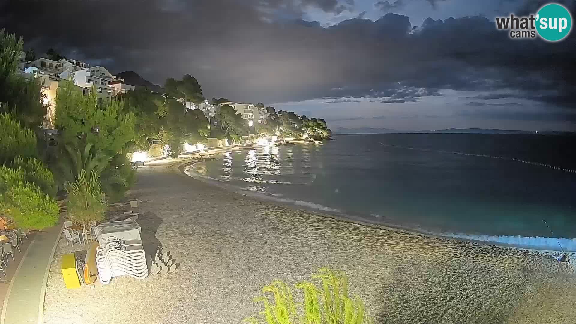 Spletna kamera Plaža Lučica Brela – Pogled v živo na Jadransko obalo